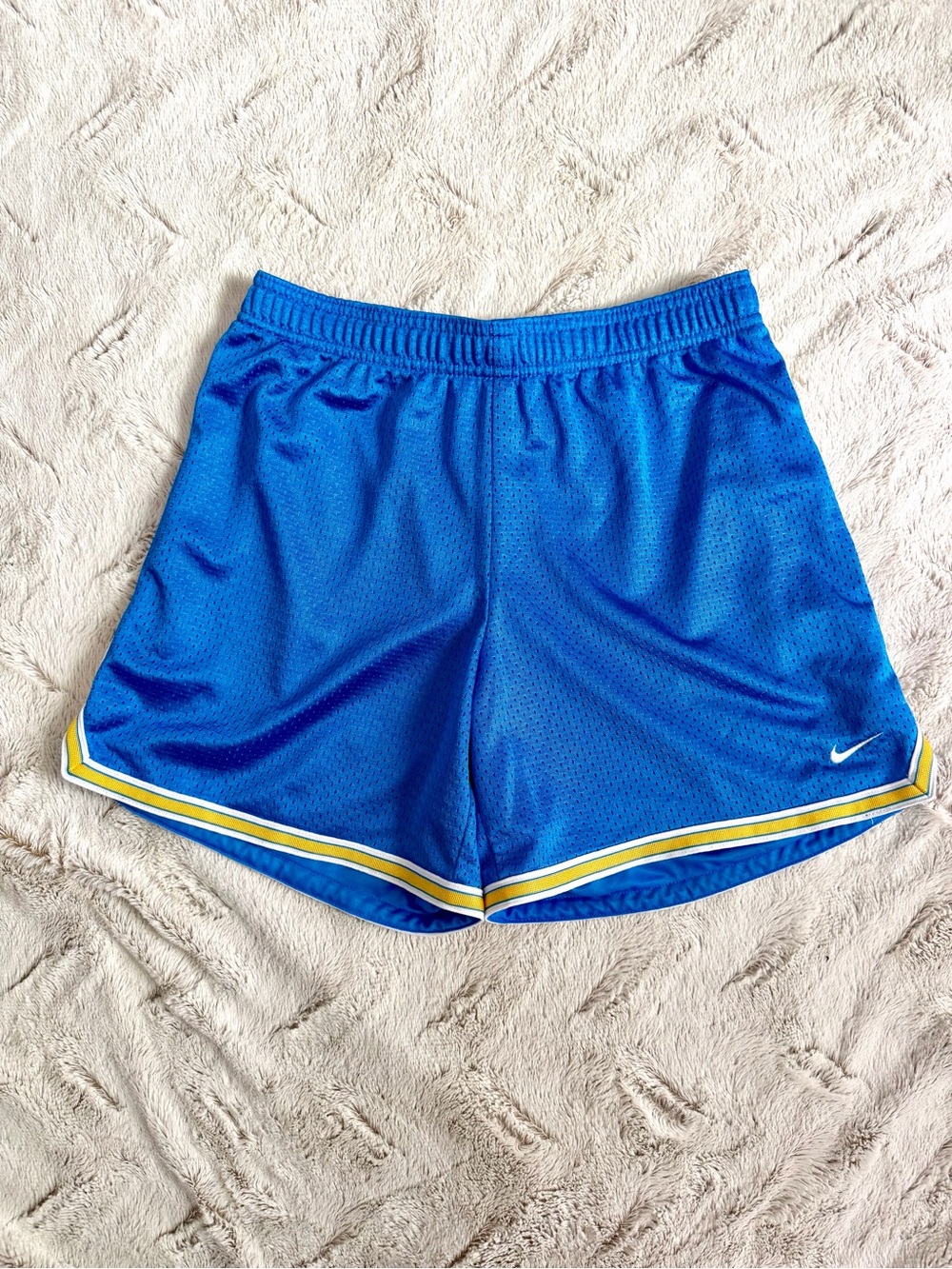 Nike Women’s Royal Blue Athletic Shorts with Yellow Trim